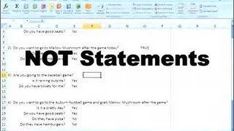 AND, OR, NOT Statements in Excel