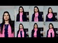 7 ways to wear a stall/scarf tying in 7 ways/how to tie a scarf/TipsToTop By Shalini