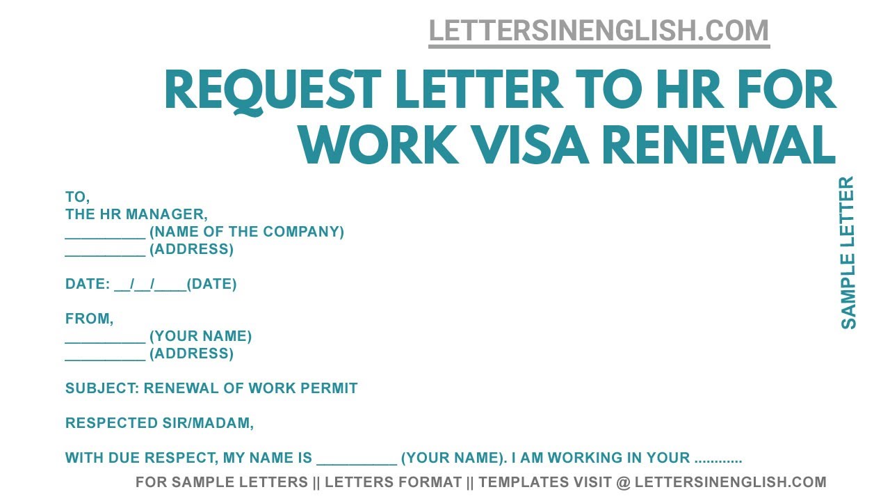 Letter To Hr For Work Visa Renewal How To Renew Work Visa Youtube