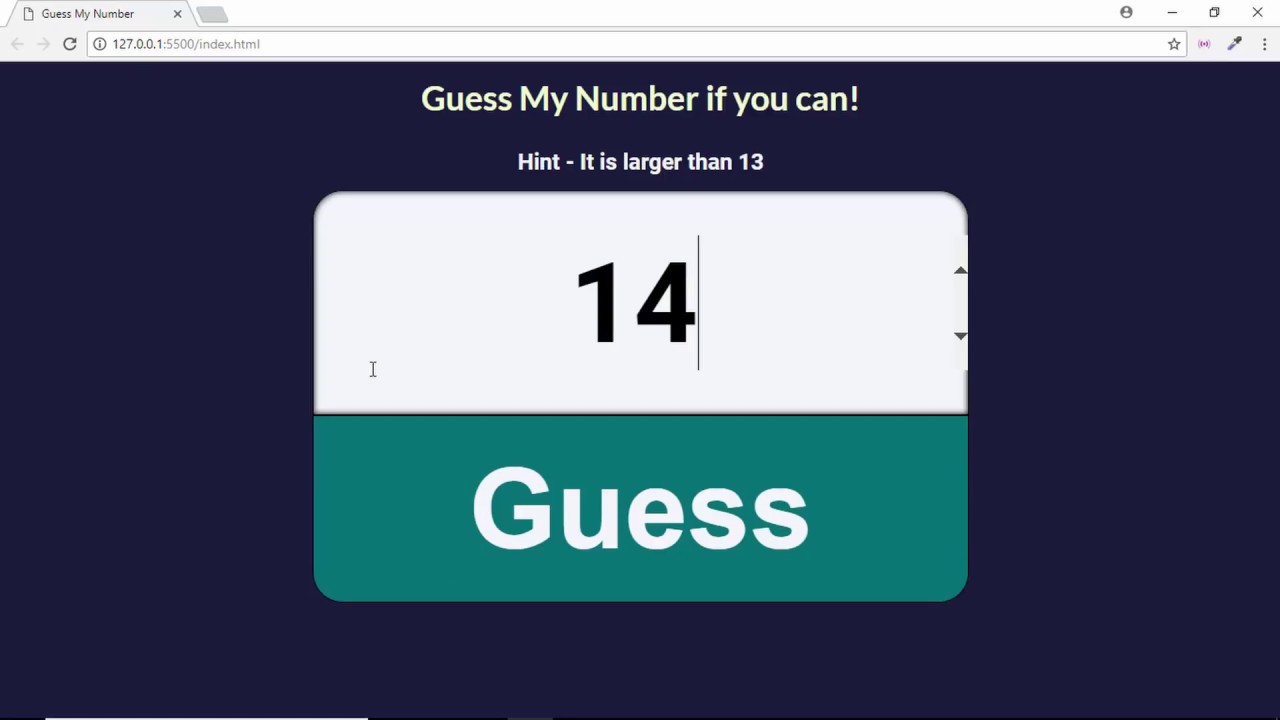 Number Guessing Game created with Javascript - YouTube