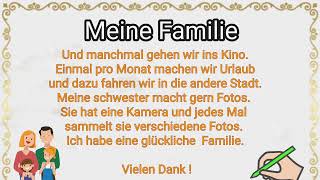 Meine Familie | Deutsch hören & lesen | Basic German Text | Deutsch mit Anu