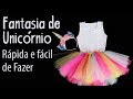 Fantasia de Unicórnio, Fácil e Rápida de Fazer, Saia e Tiara