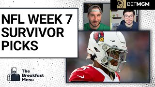 NFL Survivor BEST PICKS Week 7: Packers, Patriots \& Cardinals | Survivor Pool Predictions