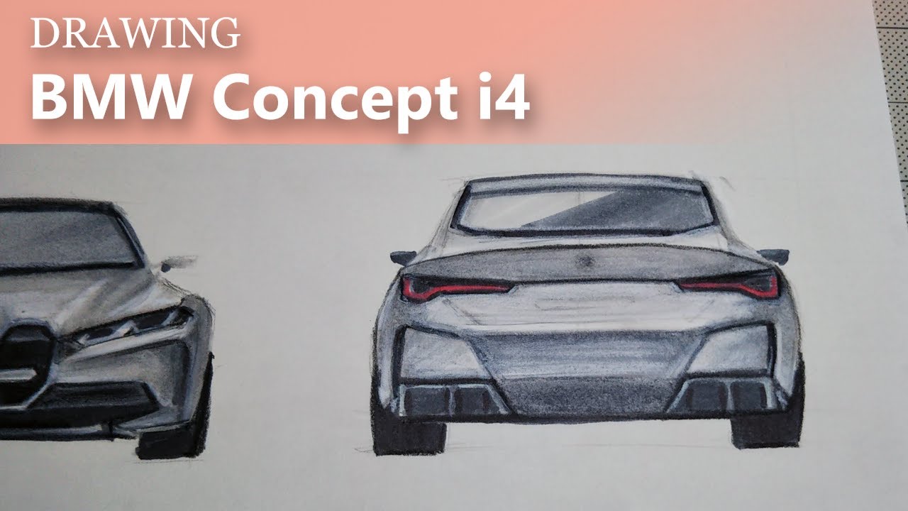 BMW concept i4 | Drawing: Rear View - YouTube