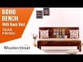 Boho Bench With Back Rest Boho Bench With Back Rest