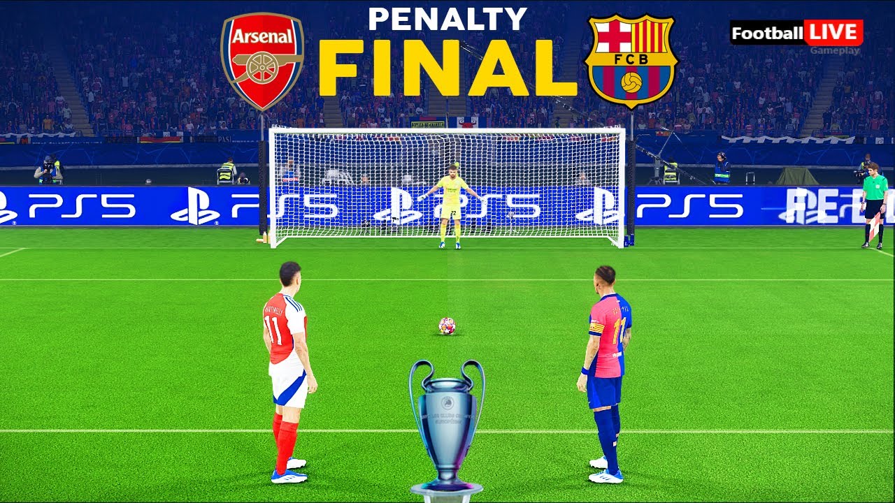 «Арсенал» — «Барселона» — финал серии пенальти Лиги чемпионов 2025 | Рафинья против Мартинелли | PES