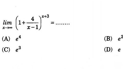 lim x→∞ (1+(4/x-1))^x+3 = #limits #calculus #indeterminate_forms #limits_trick #gujcet #shorts #jee