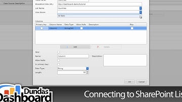 2.1.3 Connecting to SharePoint Lists - Dundas Dashboard Tutorials Series 2