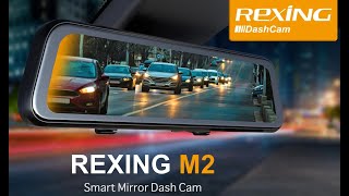 Rexing M2 Smart BSD ADAS Dual Mirror Dash Cam 1080p (Front+Rear) with GPS