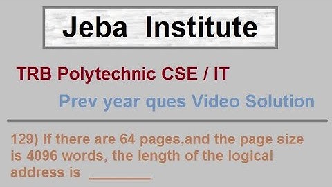 Paging numerical in Operating System by Tamil