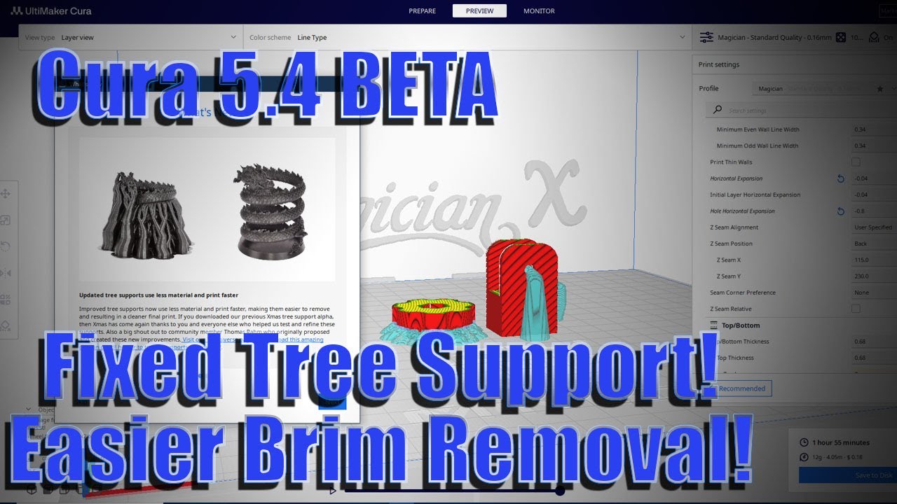 Cura 5 4 beta! Fixed tree support and improved support inteface, and
