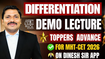DEMO LEC- TOPPERS ADVANCE FOR MHT-CET 2026 BY DINESH SIR| FULL YEAR DEDICATED CET COURSE| DINESH SIR