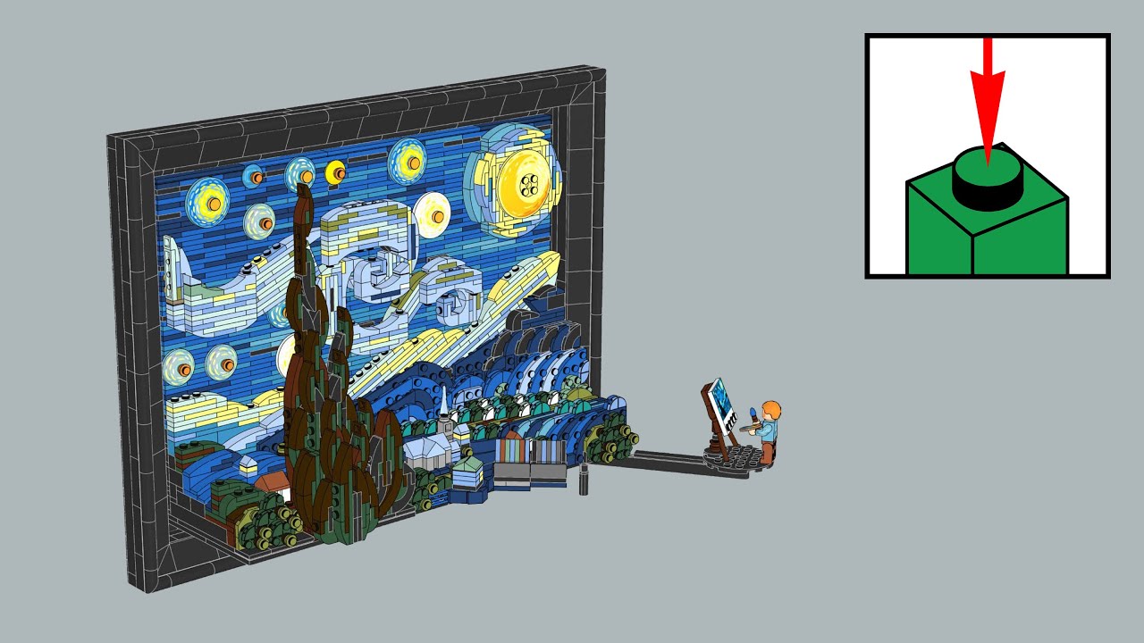 LEGO Ideas 21333, «Звёздная ночь» Винсента Ван Гога - инструкции по сборке