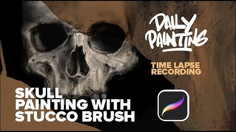 Painting Skull with Stucco brush in procreate time lapse (Daily painting #2)
