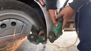 how to solve wide tyre fender touching problem | coil spring pad installation |