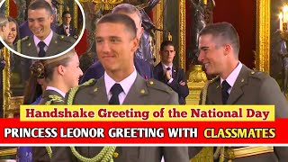 Princess Leonor Handshake Greets With Academy Classmates While Her Parents Make Jokes |National Day