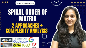 Spiral Order Traversal of Matrix | Must Do Interview Questions | Geeks For Geeks | SDE