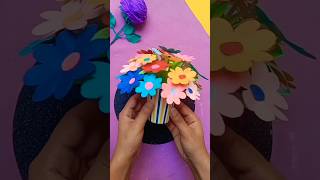 DIY paper flower vase with paper cup #diy #easycraft #papercraft