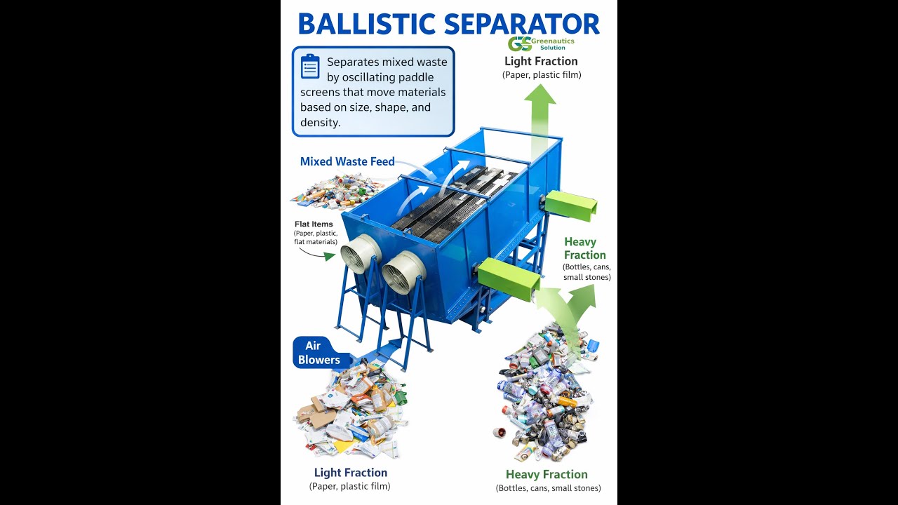 Ballistic Separator for Waste Segregation | Advanced Waste Management by Greenautics Solution