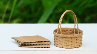 Beautiful Mini Storage Basket By Cardboard / DIY Handmade Cardboard Craft / Best Recycle Ideas