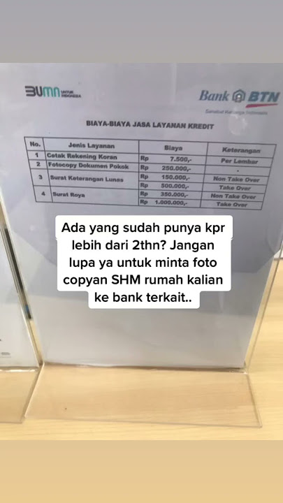 KPR sudah lebih dari 2 tahun jangan lupa minta foto copy SHM nya #kpr #rumahsubsidi #shorts