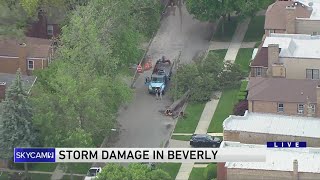 Intense winds bring down tree in Beverly during afternoon storms
