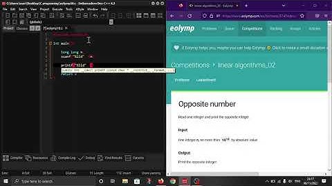 "Opposite number" in C programming language. #Eolymp problem 8807.