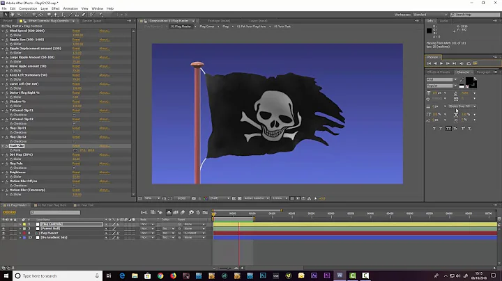 After Effects Waving Flag Template for CS5 and Up