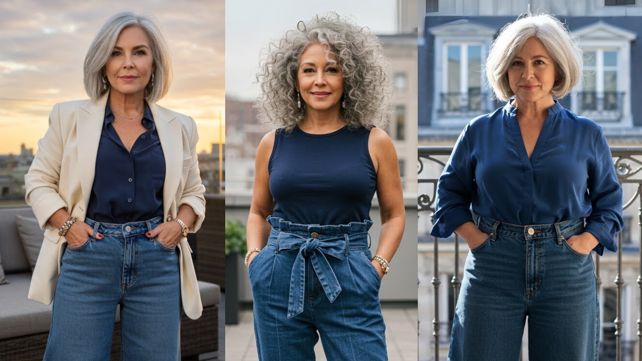 11 Ideias De Looks Elegantes Com CALÇA JEANS Para Mulheres 60+