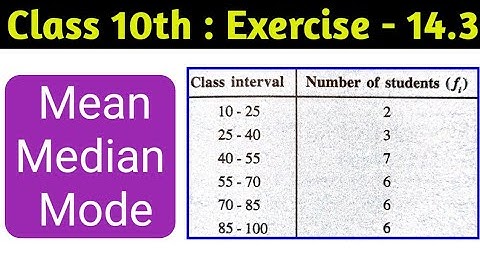 Class 10 Statistics Exercise 14.3 - Mean Median Mode | How to find mean median mode | CBSE Board 10