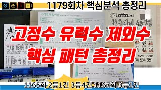 1179회차 고정수 유력수 제외수 핵심 총정리 구매전 꼭! 시청하세요