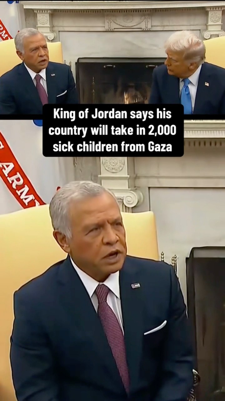 King of Jordan says his country will take 2,000 sick children from Gaza #shorts