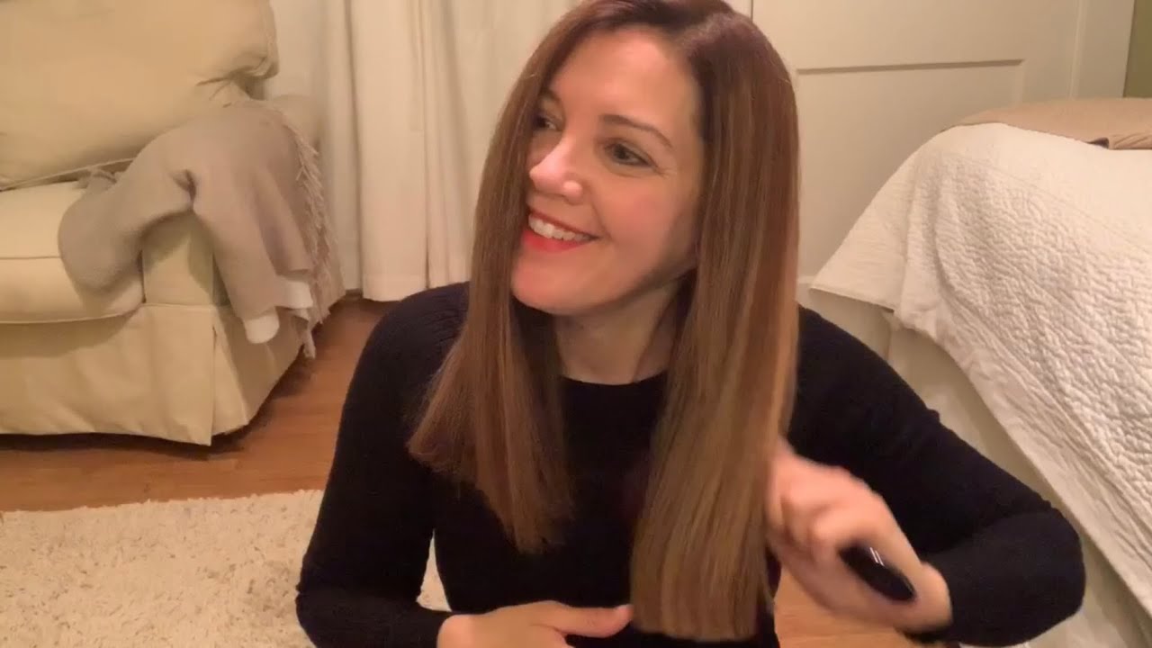 ASMR hair brushing: brushing wet hair, brushing dry hair, soft spoken, spraying products