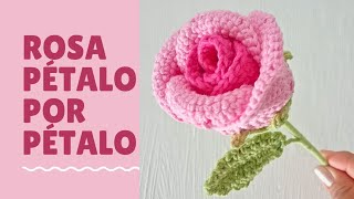 Hermosa rosa tejida ✨🧶💯 #crochet #florestejidas #rosasparati