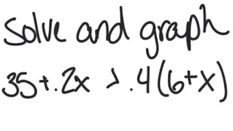 Linear Inequality: Solve and graph 35 + 0.2x ＞ 0.4 (6 + x)
