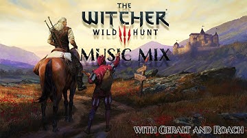 Witcher 3 Ambient Music Mix with Geralt and Roach roaming the map