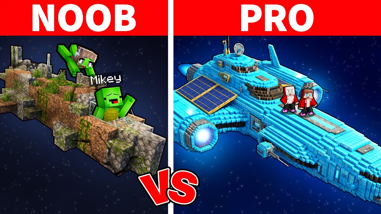Mikey Family & JJ Family - NOOB vs PRO : Spaceship in Minecraft (Maizen)