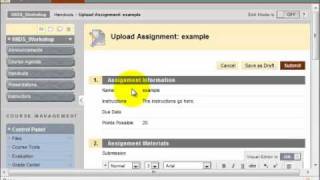 Creating Assignments in Blackboard