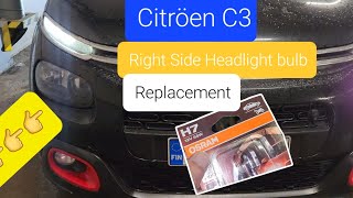 Citröen c3 2019 Right side Headlight bulb replacement