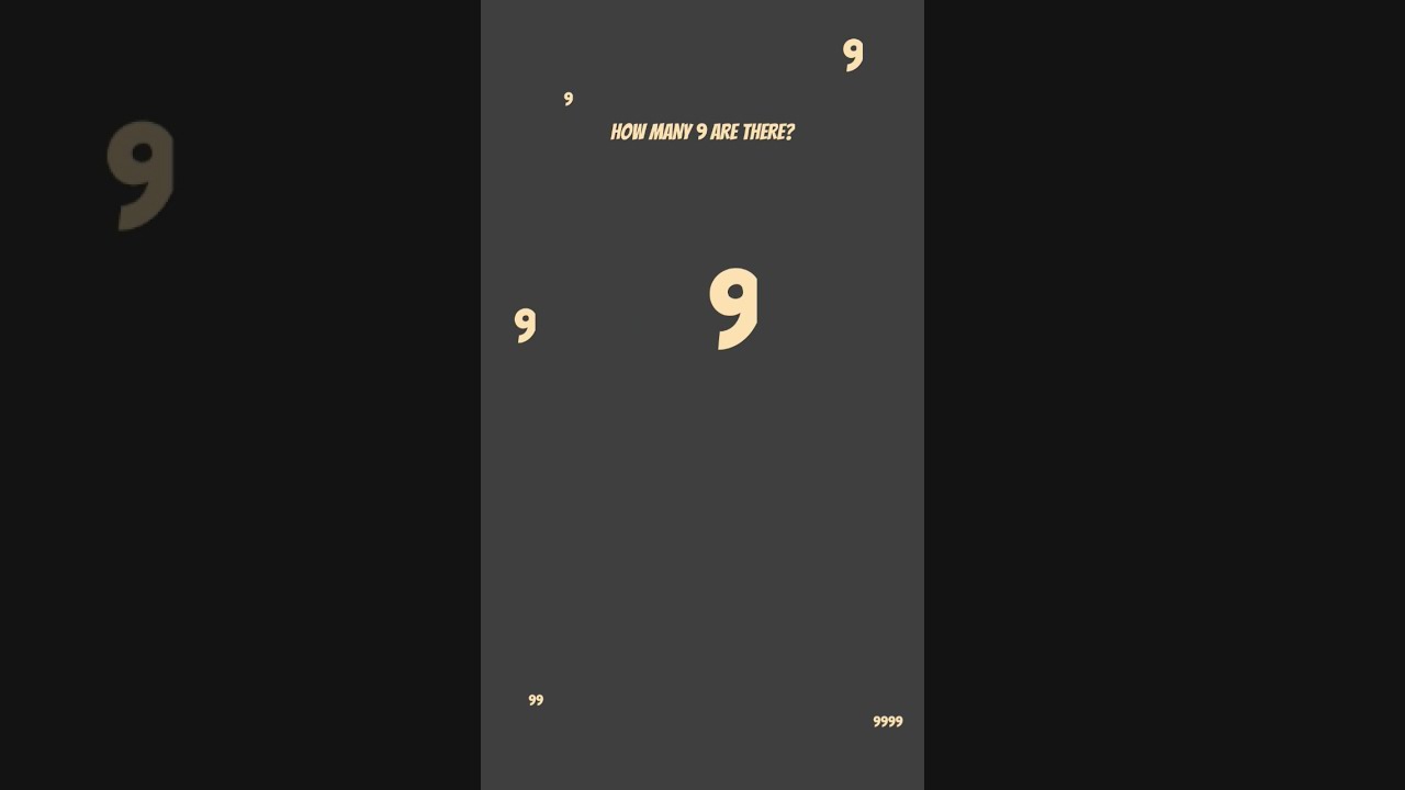 How Many 9 S Are There Numbers Counting Shorts