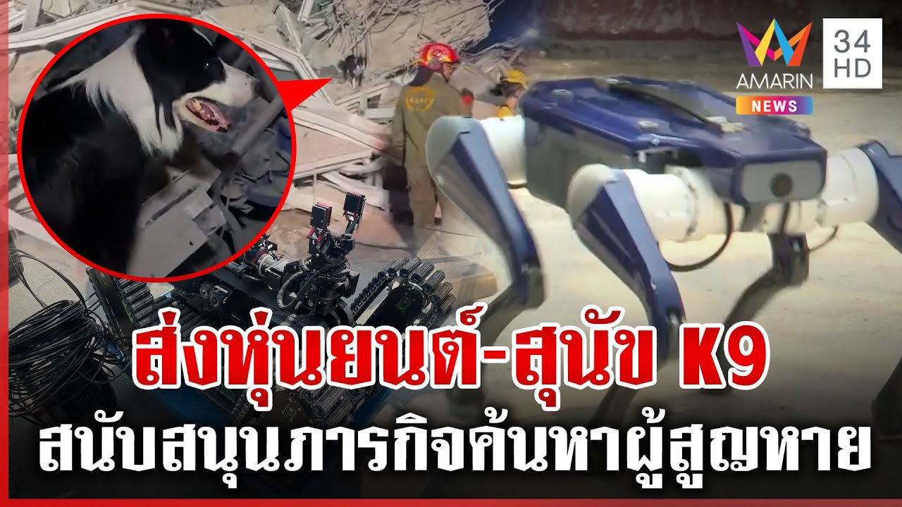 เข้าช่วยลำบาก ระดมหุ่นยนต์-สุนัข K9 ค้นหาผู้สูญหายใต้ซากตึก สตง.ถล่ม | ทุบโต๊ะข่าว | 29/03/68
