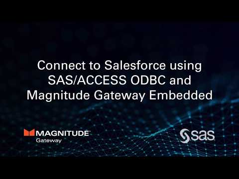 Connect to Salesforce using SAS/ACCESS ODBC and Magnitude Gateway Embedded