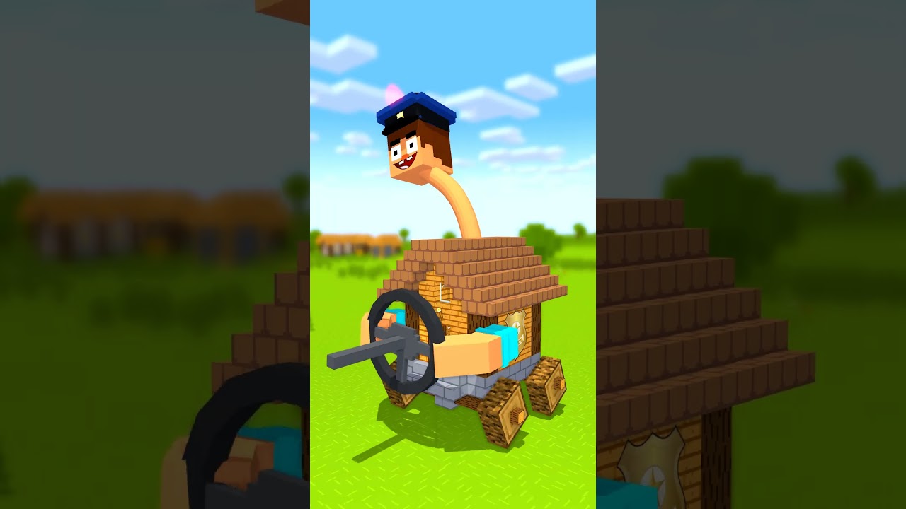 Police Steve House and Robber Steve House!!!??? - Minecraft animation 