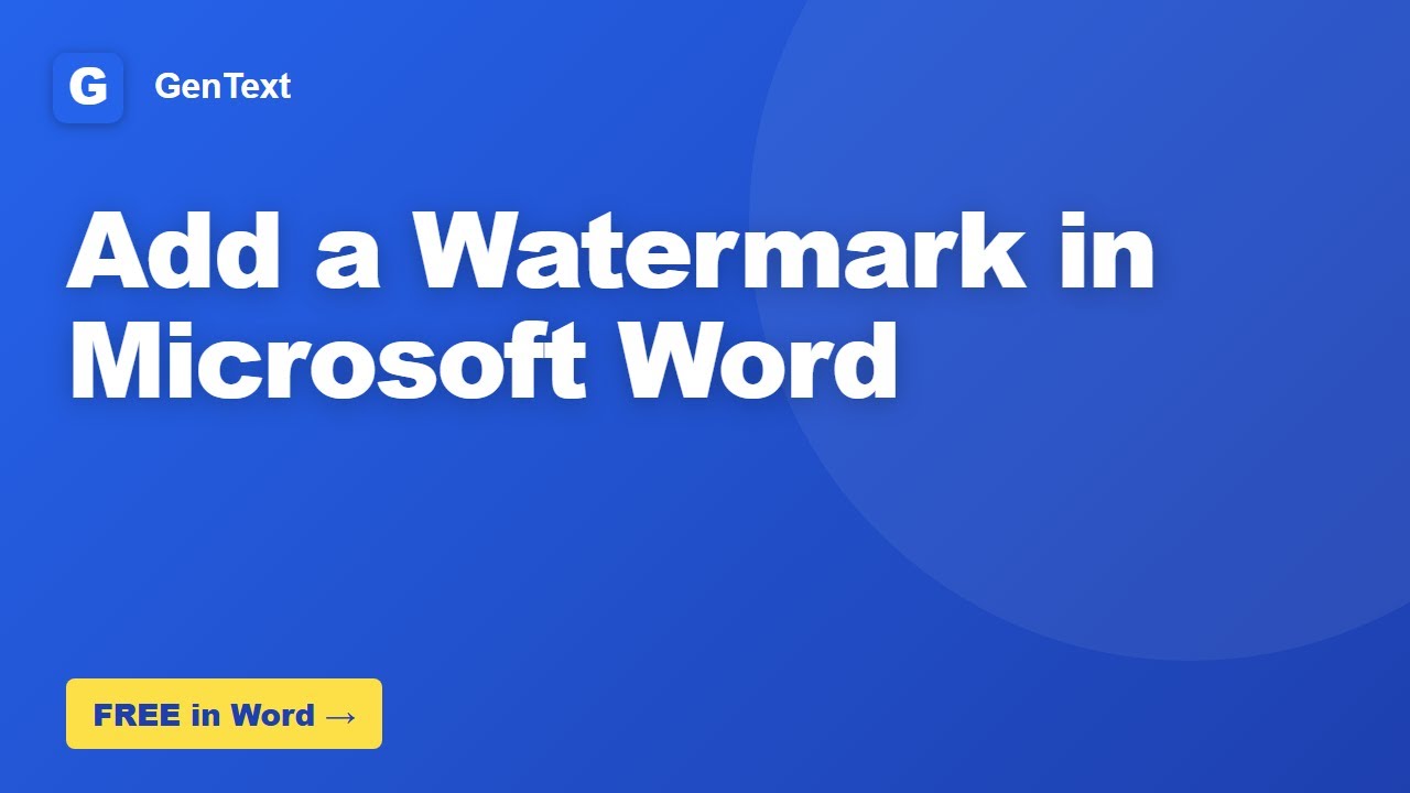 How to Add a Watermark in Microsoft Word