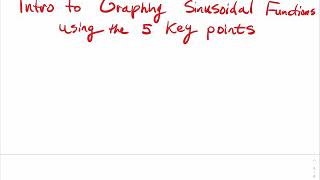 1.4.4 Intro to Graphing Sinusoidal Functions Using the 5 Key Points