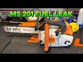 MS 201 T fuel leak. Tracking down the fuel leak on this chainsaw. The saw only leaks when running.