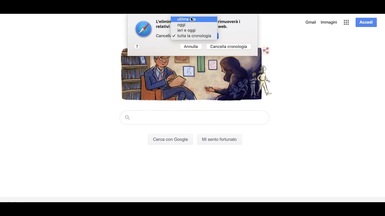 come si cancella la cronologia di safari su mac