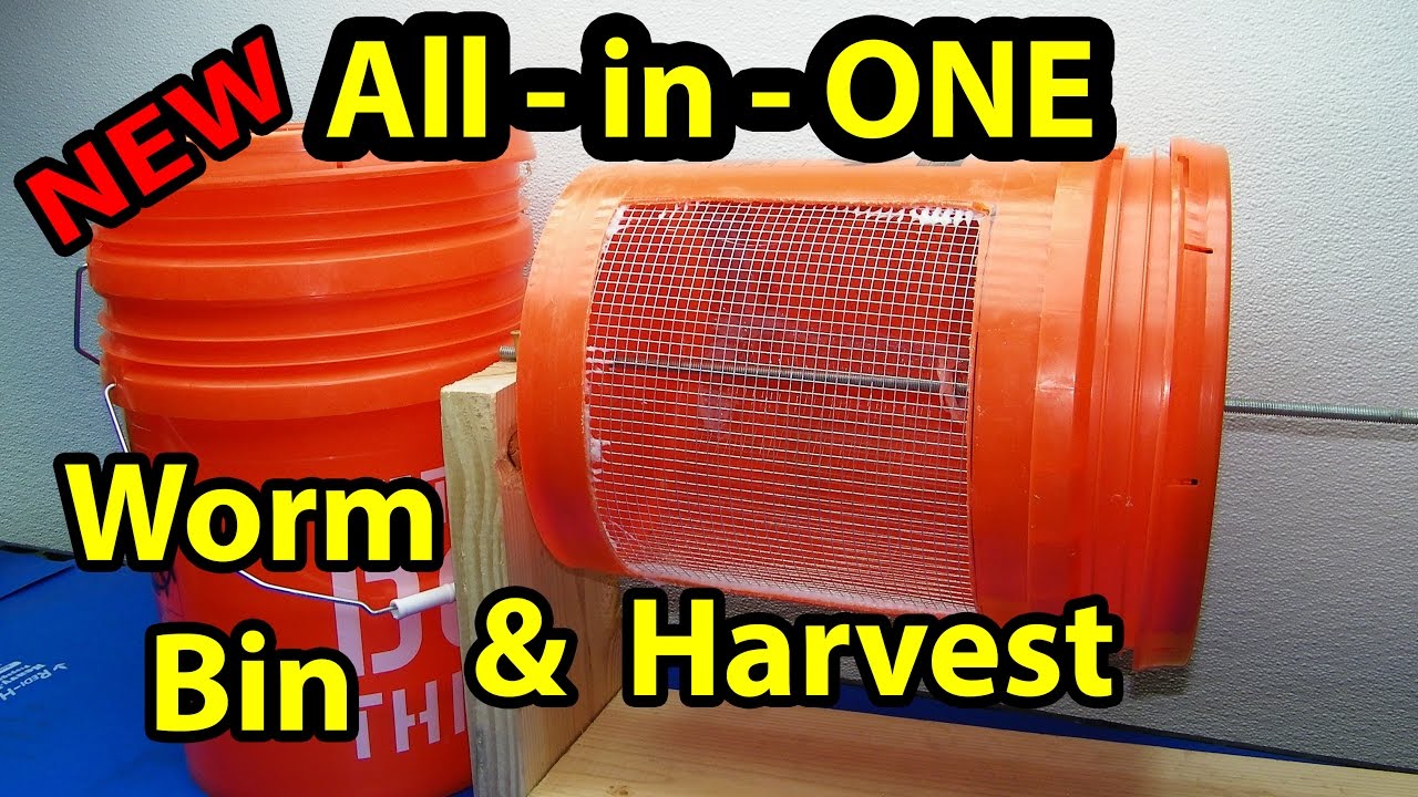 Worm Bin DIY - All in One - Easy Composting & Harvesting Casting