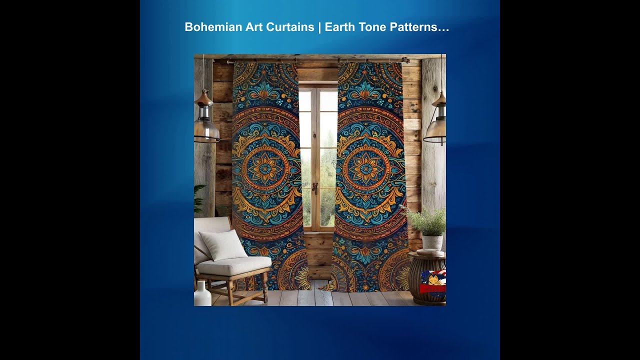 Bohemian Art Curtains | Earth Tone Patterns | Privacy & Style for Living Room or Bedroom - Boho V...