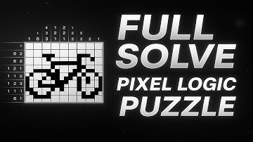 Road Bike Nonogram FULL Solve | Black & White Pixel Logic Puzzle (18×11)